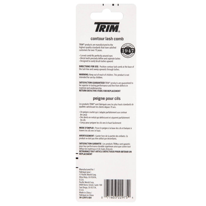 Trim Contour Eyelash Comb with Metal Bristles