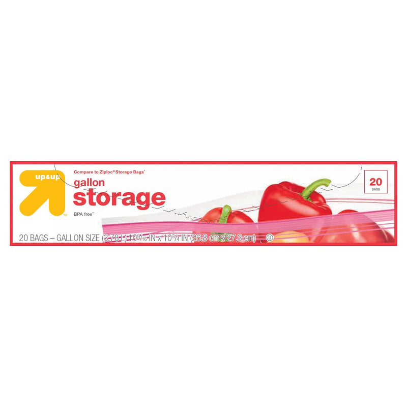 Double Zipper 1gal Storage Bags 20ct - Up&Up