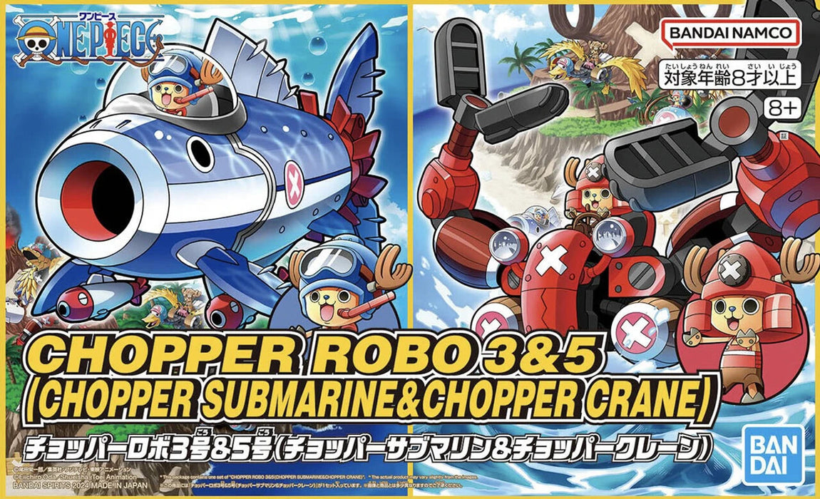 One Piece Chopper Robot 3 Submarine and 5 Crane Action Figures