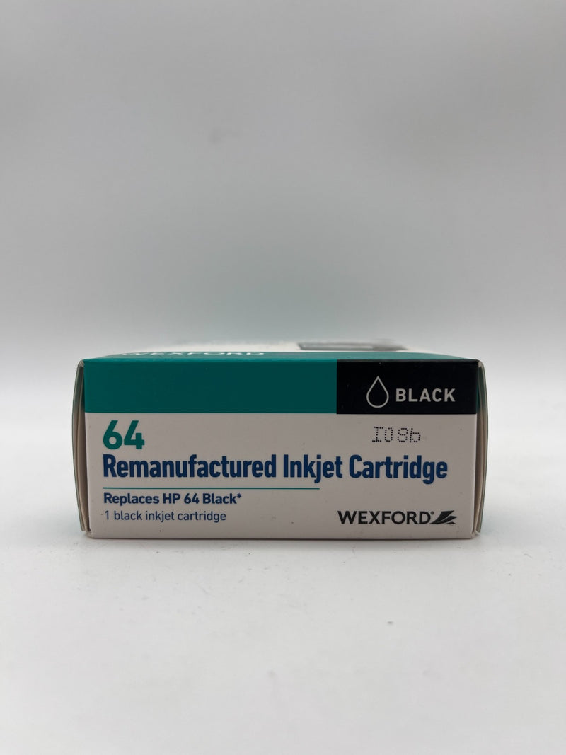 WEXFORD INKJET CARTRDIGES REPLACES HP 64 BLACK INK SEALED MR 124