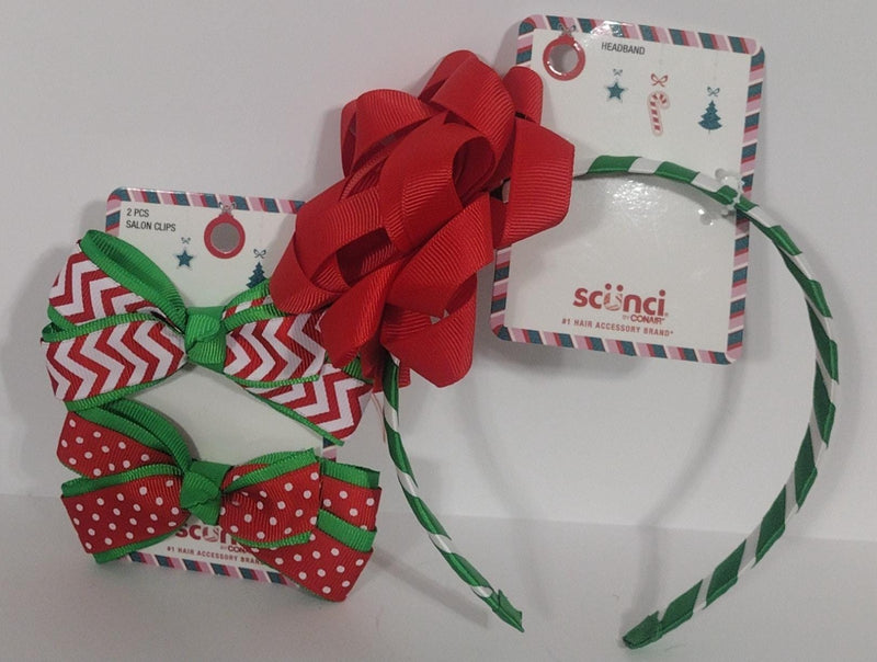 Scünci Headband And Ribbon Bow Salon Clips Accessories