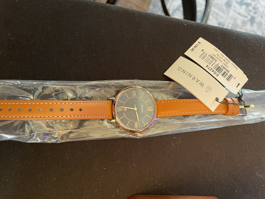 Fossil Women's Two-Tone Stainless Steel Watch, Brown/Navy, ES4274 IN NEW TIN