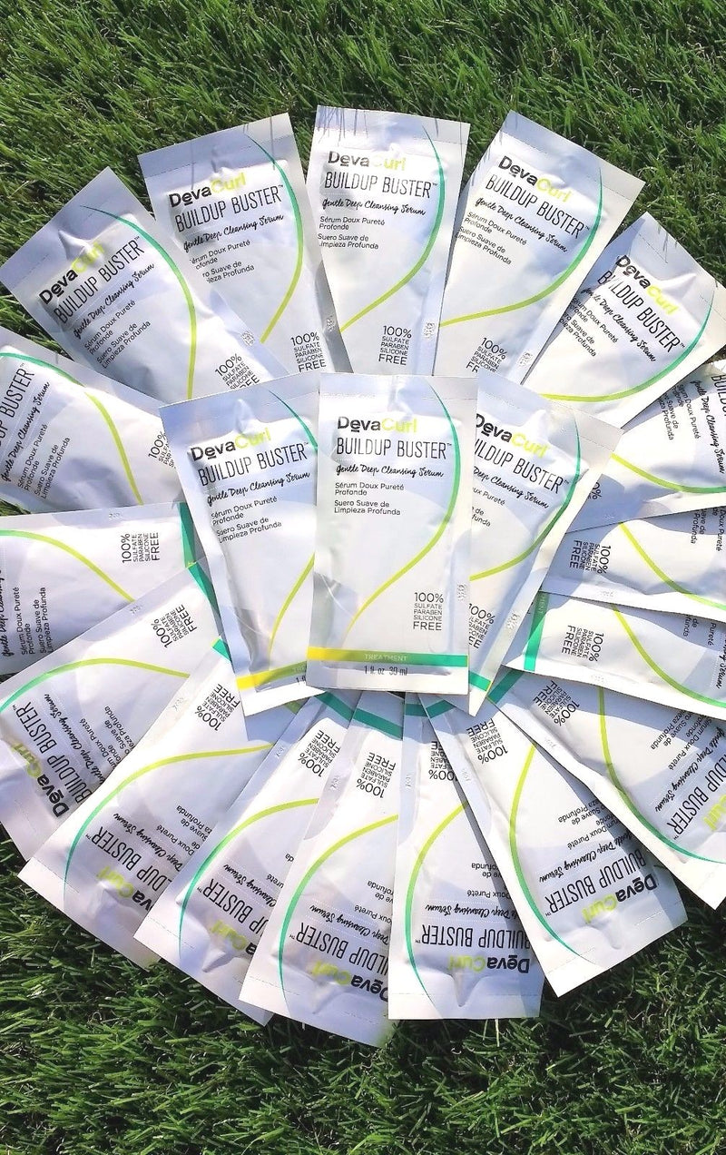 Lot of 35 x 1oz DevaCurl BuildUp Buster Gentle Cleansing Serum Sample Travel