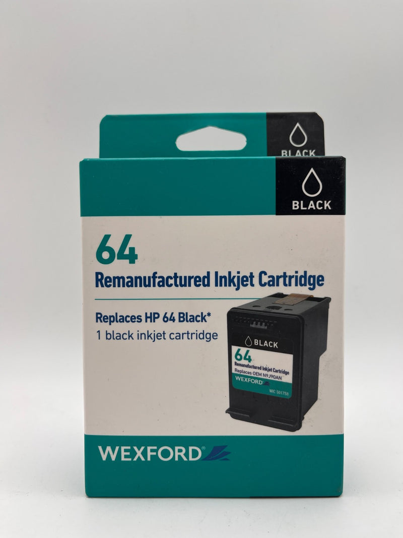WEXFORD INKJET CARTRDIGES REPLACES HP 64 BLACK INK SEALED MR 124