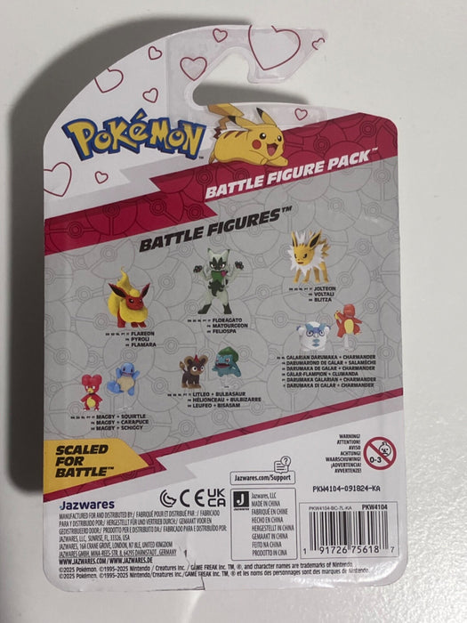 Pokemon Fidough and Valentines Pikachu Battle Figure Set - 2pk