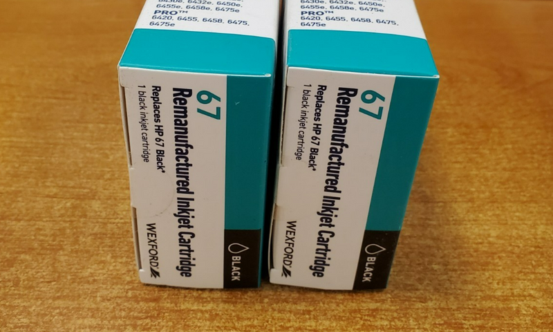 2 Pack: Wexford 67 Remanufacture Inkjet Cartridges Replaces HP 67 *Black* - E15D