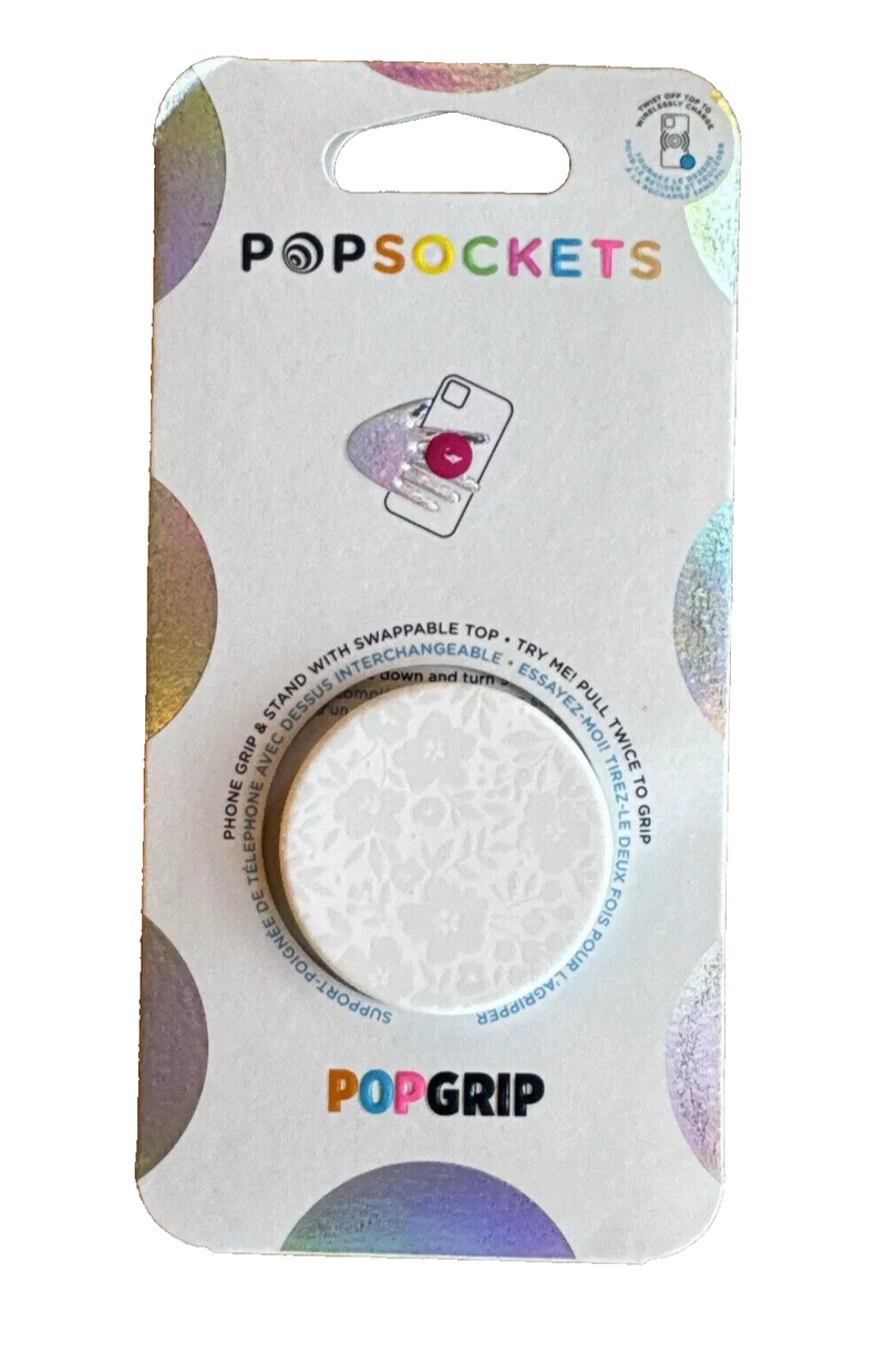 PopSockets PopGrip Cell Phone Grip & Stand - Blanc Fresh