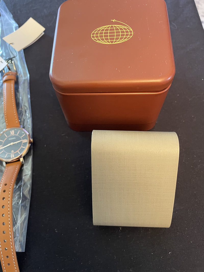 Fossil Women's Two-Tone Stainless Steel Watch, Brown/Navy, ES4274 IN NEW TIN