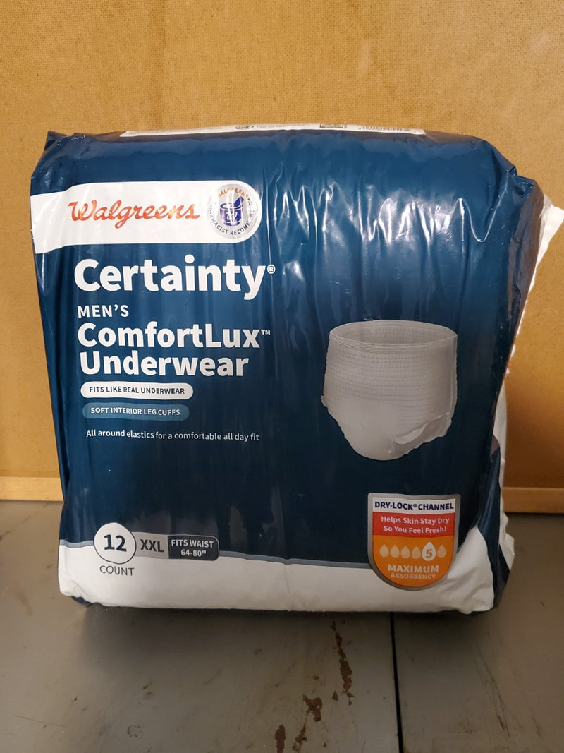 Walgreens Certainty Men's ComfortLux Underwear XXL Maximum Absorbency - 12 ct.