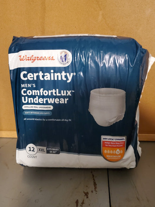 Walgreens Certainty Men's ComfortLux Underwear XXL Maximum Absorbency - 12 ct.