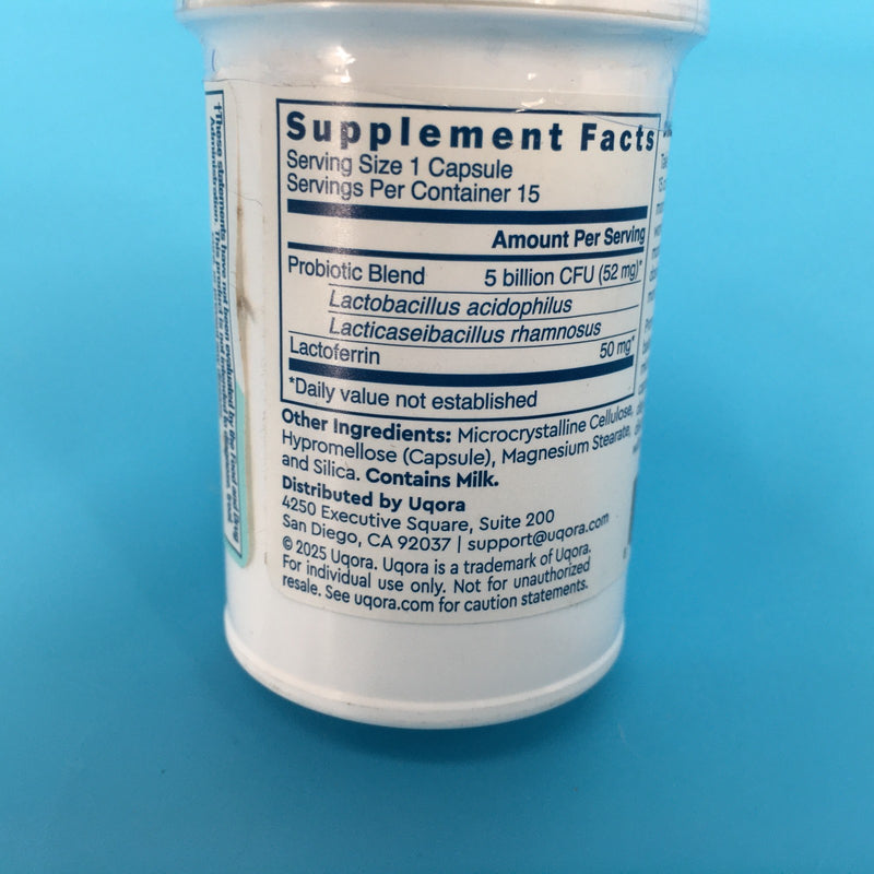 Uqora Promote Vaginal Probiotic + Lactoferrin 15 Capsules