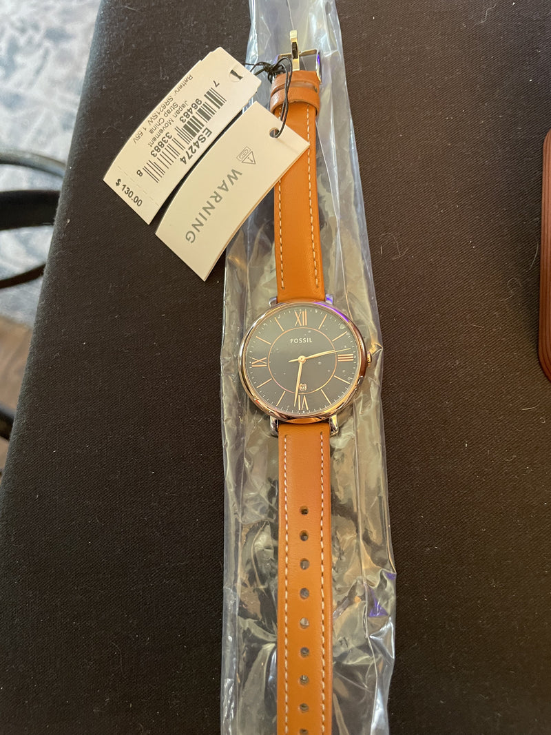 Fossil Women's Two-Tone Stainless Steel Watch, Brown/Navy, ES4274 IN NEW TIN