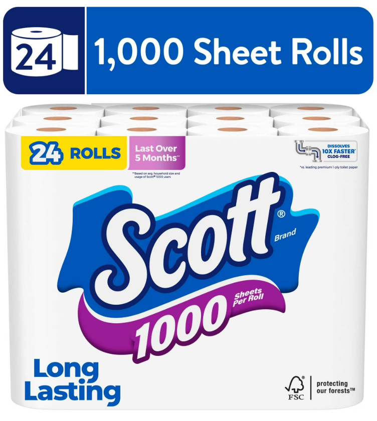 Scott 1000 Toilet Paper - 24 Rolls