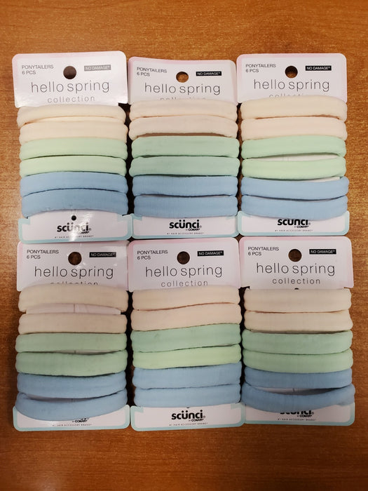 Scunci Ponytail Holder Hair ties Green/Blue No Damage (6167) R9P6a