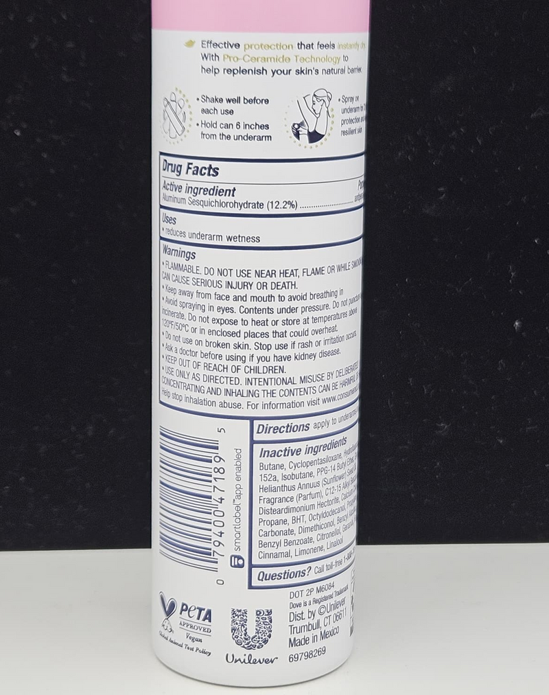 Dove Advanced Care Dry Spray Invisible Antipersritant Deodorant 4.8 oz NEW