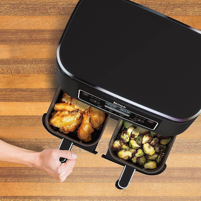 Ninja DZ100 Foodi 4-in-1 2-Basket Air Fryer DualZone Technology, 8-Quart