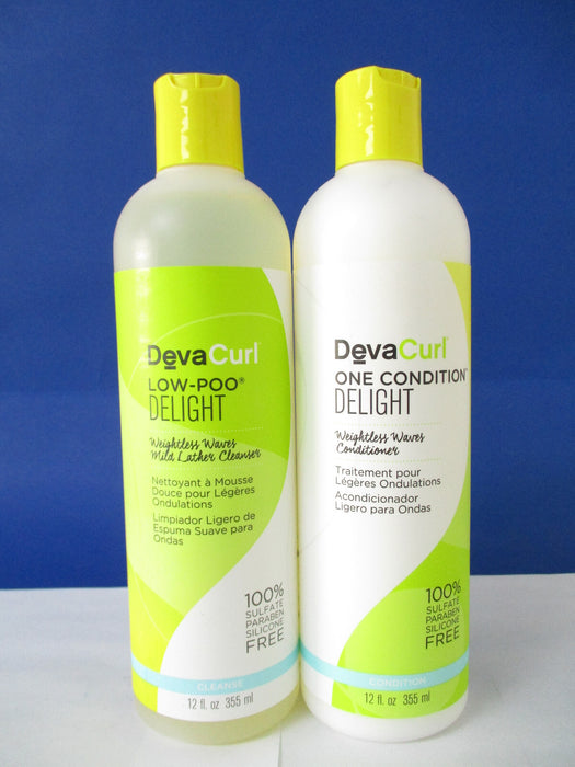 DevaCurl DELIGHT Low Poo Cleanser & One Condition Conditioner 12 oz ea SET