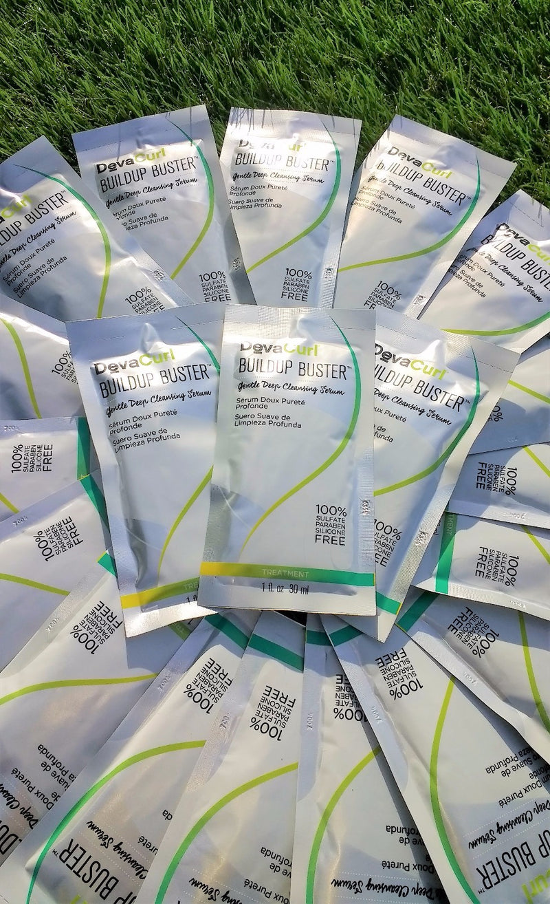 Lot of 35 x 1oz DevaCurl BuildUp Buster Gentle Cleansing Serum Sample Travel