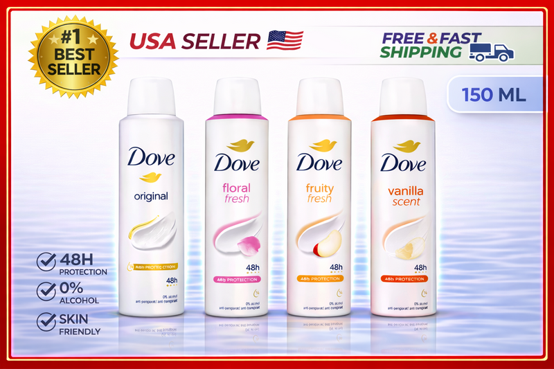 Dove 5fl oz Spray Deodorant Original Floral Fruity Vanilla FREE SHIP 1,3,6pc