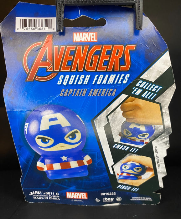 Marvel Avengers Squish Foamies Captain America 3” - Stress Ball - Ages 4+