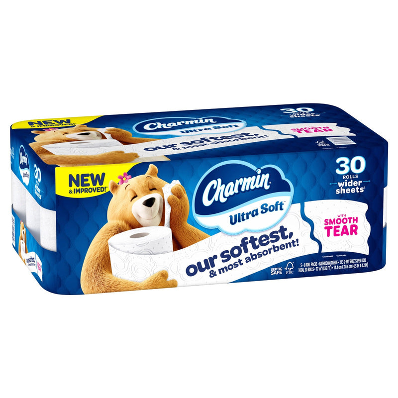 Charmin Ultra Soft Bath Tissue Toilet Paper, 2-Ply, 30 Rolls, 835 sq ft (LOCAL PICKUP ONLY)