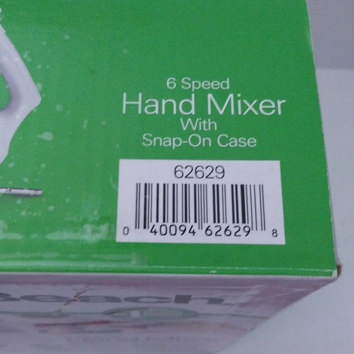 Hamilton Beach 6 Speed Hand Mixer Snap-On Case White 62629: Handheld Mixer