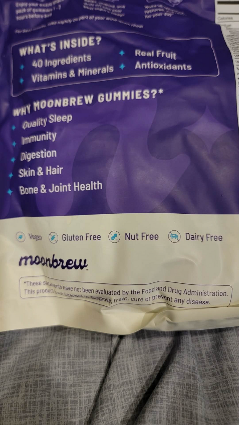 MOONBREW Sleep Support Melatonin-Free Gummies 25 Nightly Packets