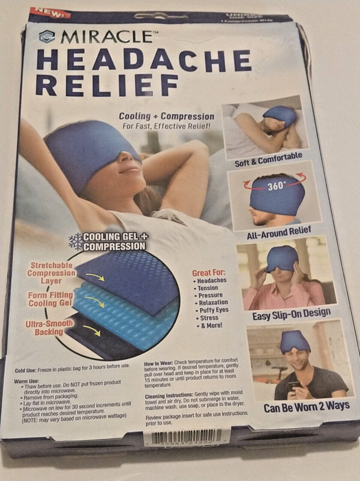 Headache Relief Wrap - Light Blocking Migraine Relief Cap and Sleeping Mask