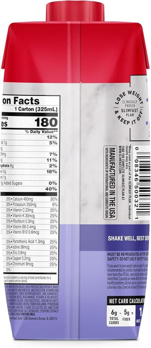 Meal Replacement Protein Shake, Strawberry Flavor, 12 Pack with 24 Vitamins