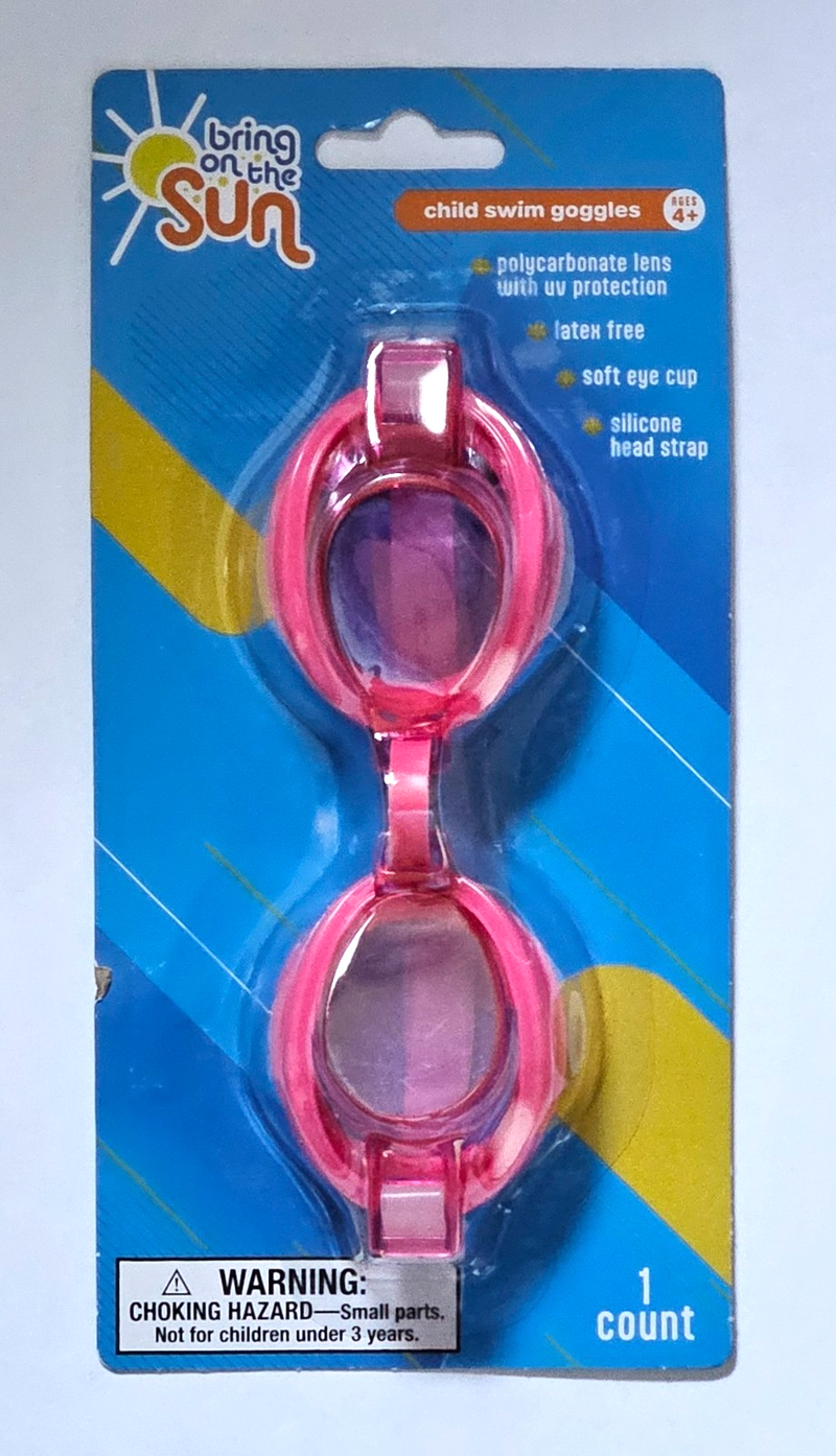 Bring On The Sun Child 4+ Swim Goggles Latex Free Color Pink