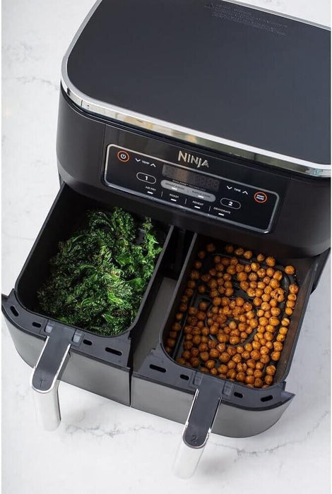 Ninja DZ100 Foodi 4-in-1 2-Basket Air Fryer DualZone Technology, 8-Quart