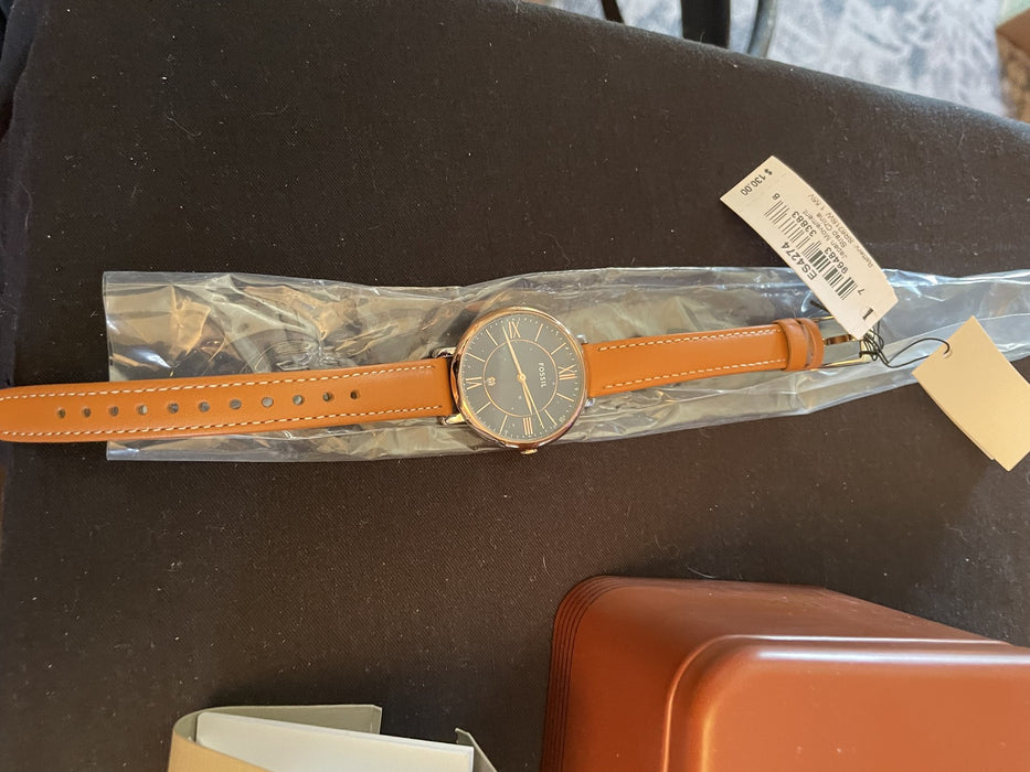 Fossil Women's Two-Tone Stainless Steel Watch, Brown/Navy, ES4274 IN NEW TIN