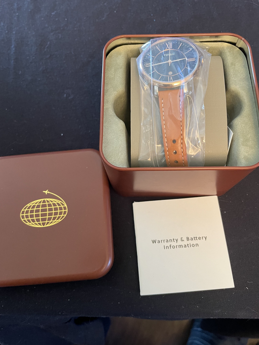 Fossil Women's Two-Tone Stainless Steel Watch, Brown/Navy, ES4274 IN NEW TIN