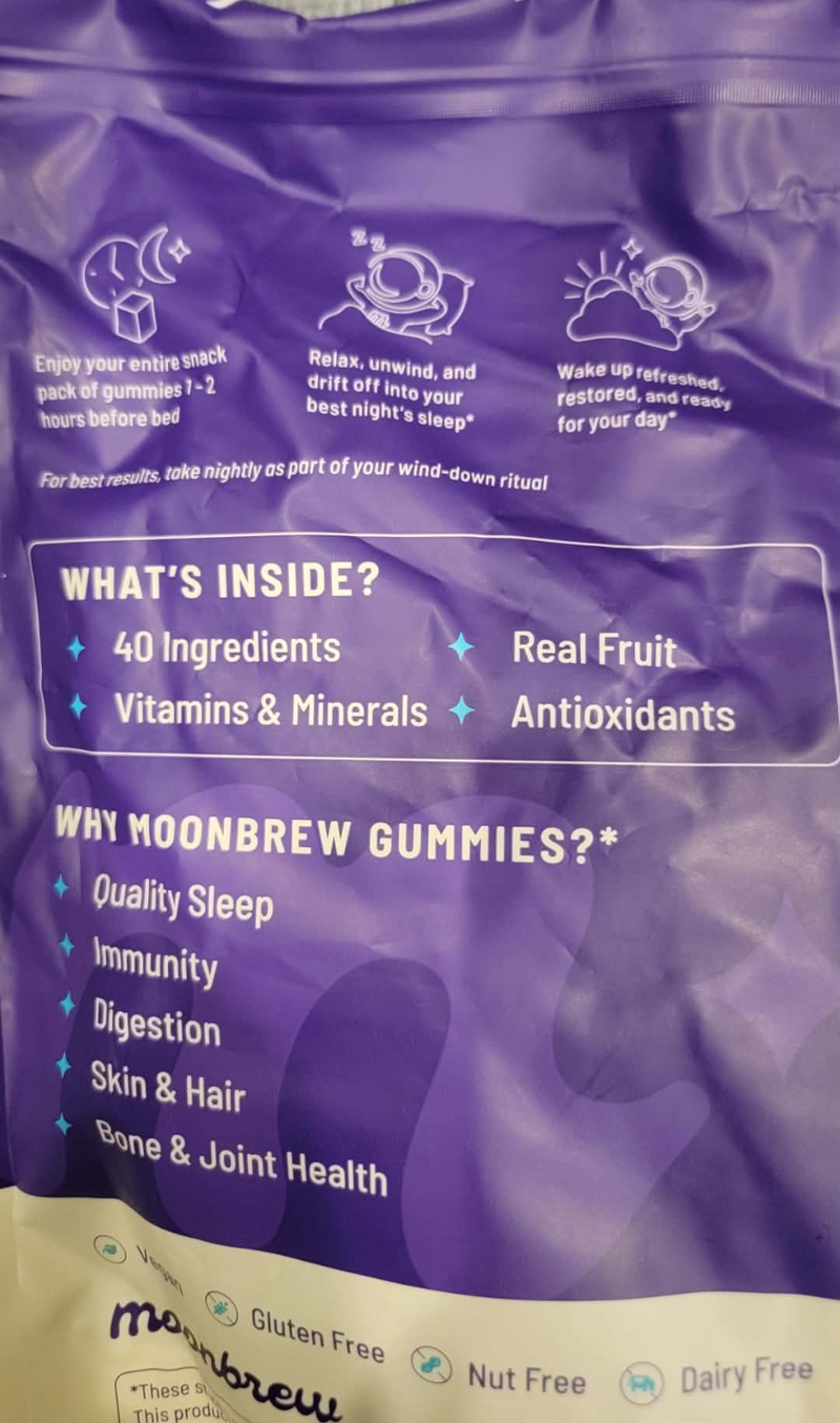 MOONBREW Sleep Support Melatonin-Free Gummies 25 Nightly Packets