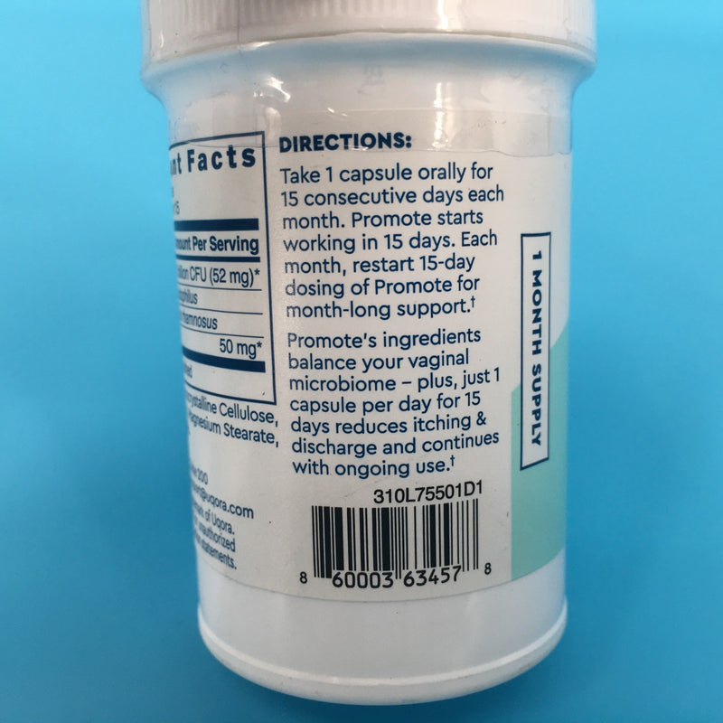 Uqora Promote Vaginal Probiotic + Lactoferrin 15 Capsules