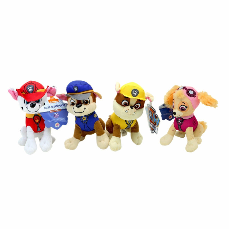 8" Paw Patrol Plush Stuffed Animal Toy Set: Chase, Rubble, Marshall & Skye