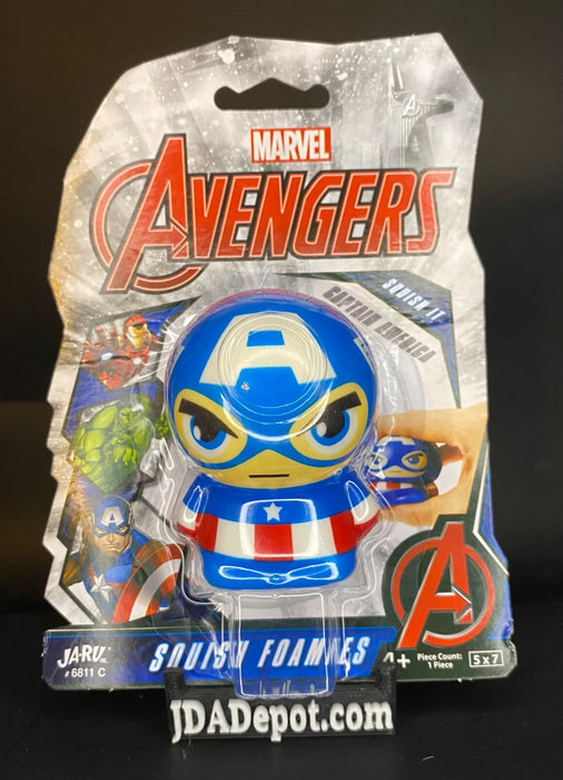 Marvel Avengers Squish Foamies Captain America 3” - Stress Ball - Ages 4+