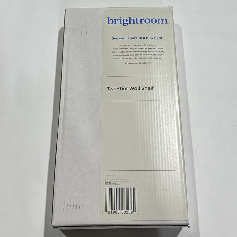 Two-Tier Wall Shelf Brushed Nickel Metal - Brightroom (LOCAL PICKUP ONLY)