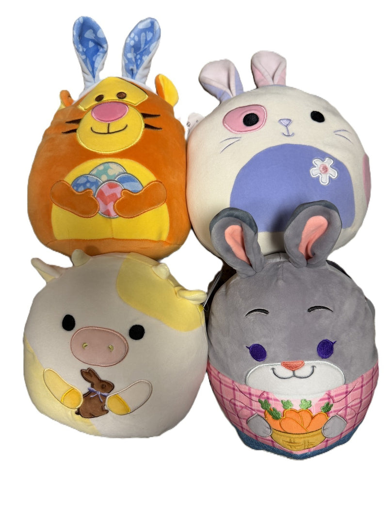 Squishmallows 8" Bodie Yellow Spotted Cow Holding Chocolate Bunny Little Plush