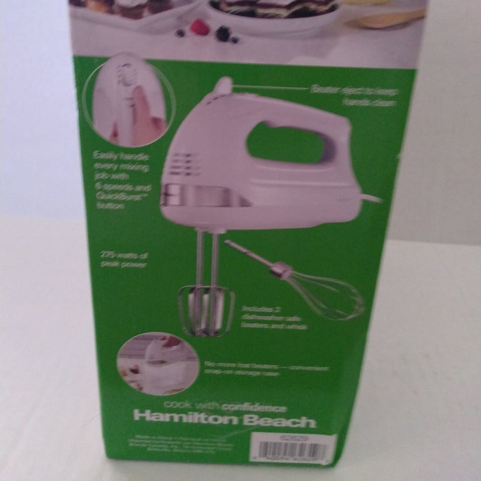 Hamilton Beach 6 Speed Hand Mixer Snap-On Case White 62629: Handheld Mixer