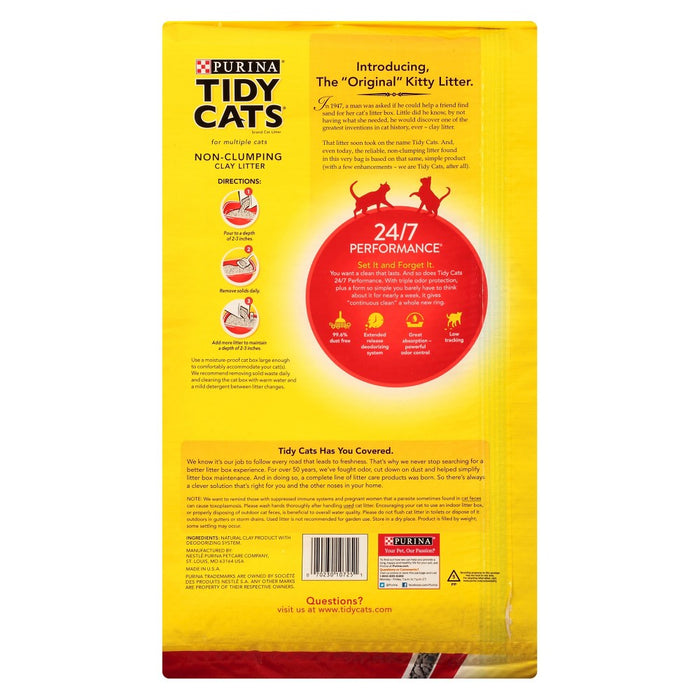 Purina Tidy Cats Non-Clumping 24/7 Performance Multiple Cats Litter - 25lbs (LOCAL PICKUP ONLY)