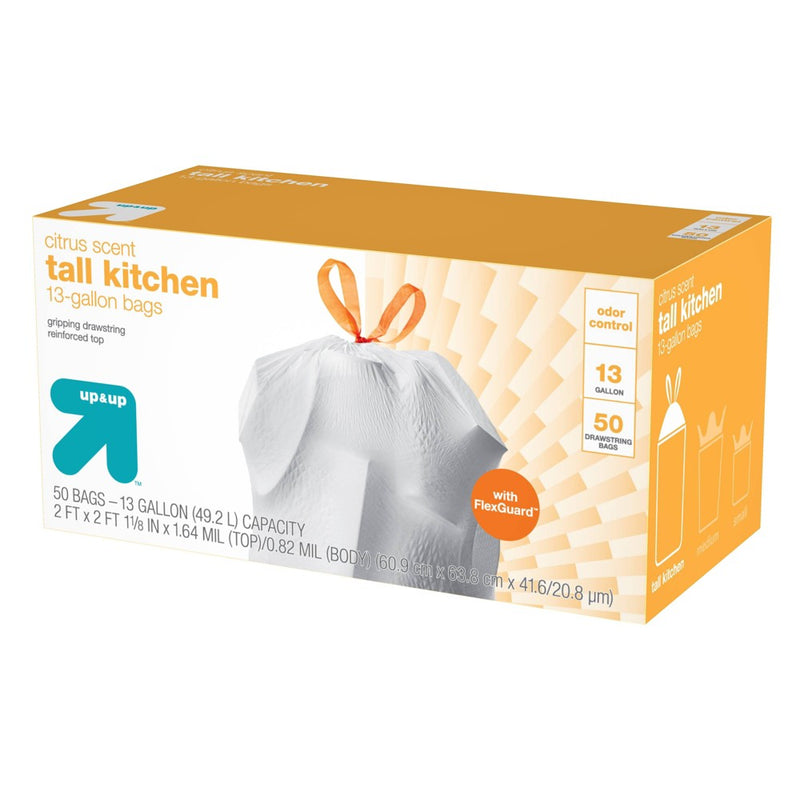 Ultra Strong Citrus Tall Kitchen Trash Bag - 50ct - Up&Up3