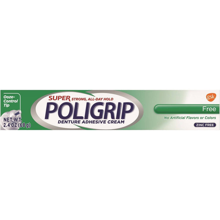 Poligrip Super Free Denture Adhesive Cream - 2.4oz