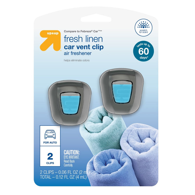 Fresh Linen Car Vent Air Freshener - 2pk - Up&Up