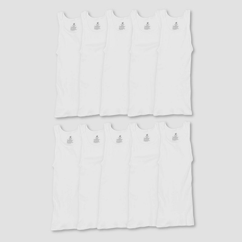 Hanes Men's Comfort Soft Super Value 10pk Tank Top - White S