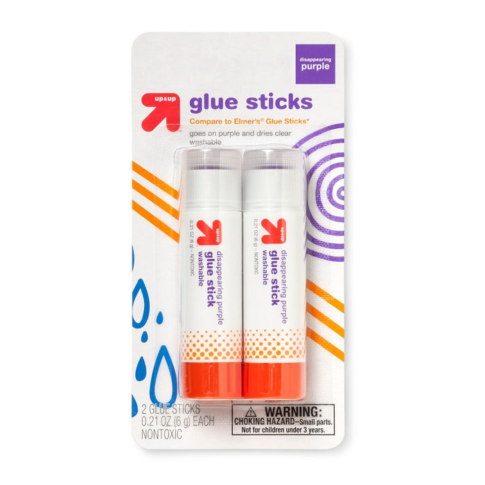 Glue Stick 2ct Disappearing Purple - Up&Up