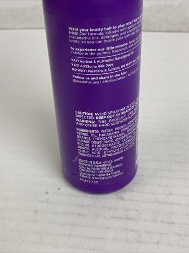 AUSSIE TOTAL MIRACLE DETANGLING SPRAY W/ APRICOT & AUSTRALIAN MACADAMIA OIL 8 OZ