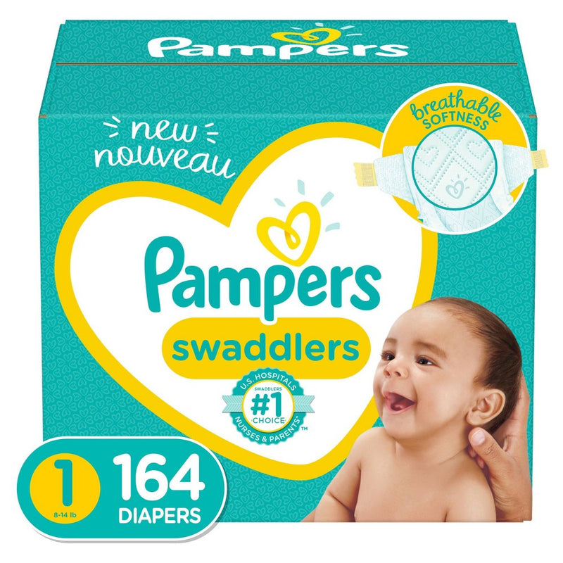 Pampers Swaddlers Disposable Diapers Enormous Pack - Size 1 (164ct )