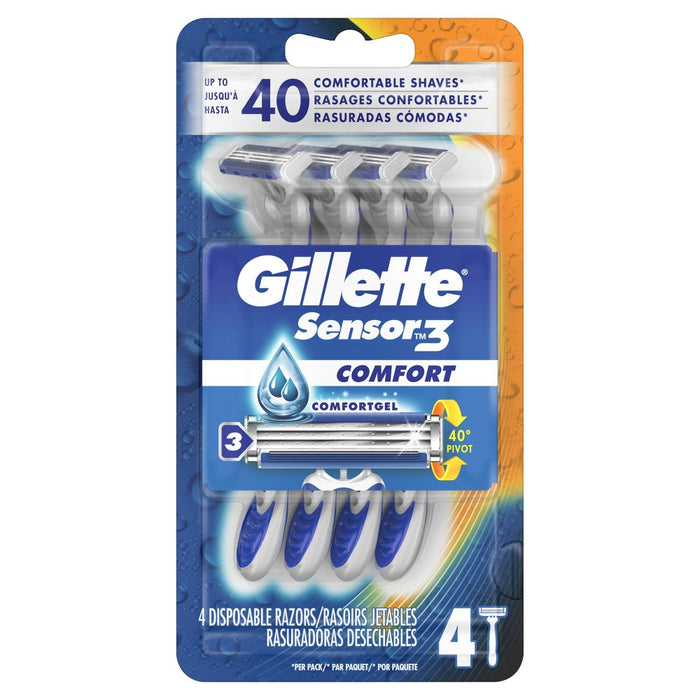 Gillette Sensor3 Men's Disposable Razors - 4ct