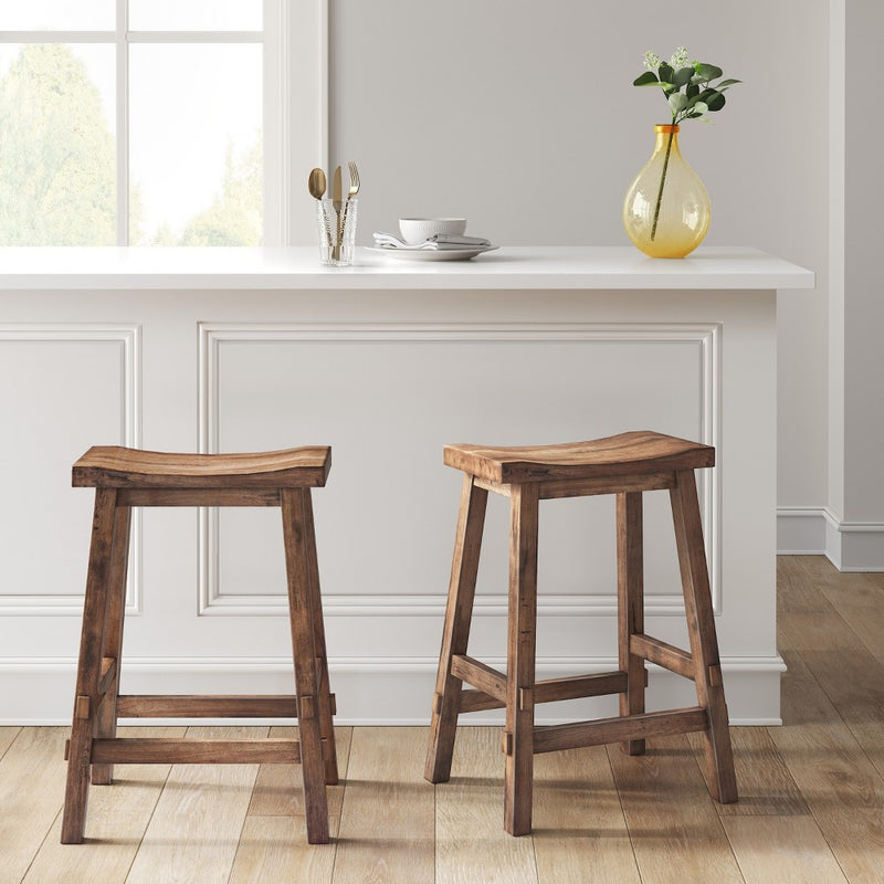 Halifax Farmhouse Wood Counter Height Barstool Brown - Threshold (LOCAL PICKUP ONLY)